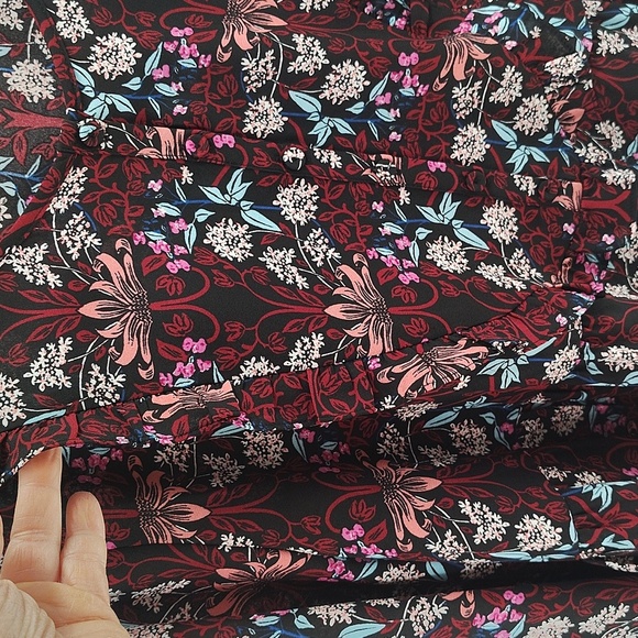 Gibson Latimer Pullover Babydoll Blouse Half Button Floral Print Size Large - Picture 4 of 10